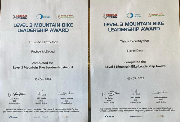 Steve & Rachael now both Level 3 Mountain Bike Leadership Award Certified
