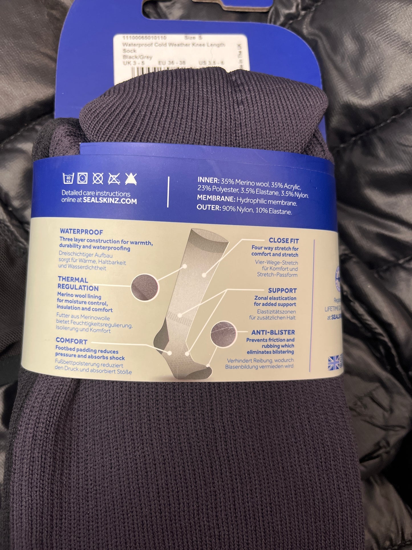 Sealskinz Waterproof Cold Weather Knee Length Sock S